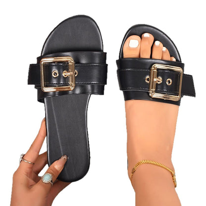 Dames Chic Boucle Sandales à enfiler Chic und Stil