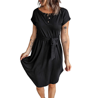 Robe A-ligne à boutons Chic und Stil pour femmes