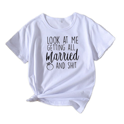 Dames Décontracté Mariage Humor T-shirt Chic und Stil