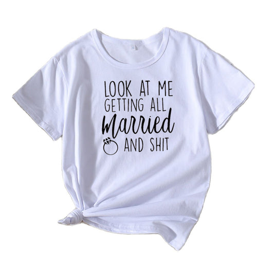 Dames Décontracté Mariage Humor T-shirt Chic und Stil