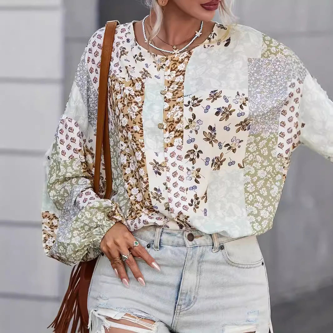 Chemisier femme avec un design patchwork unique Chic und Stil