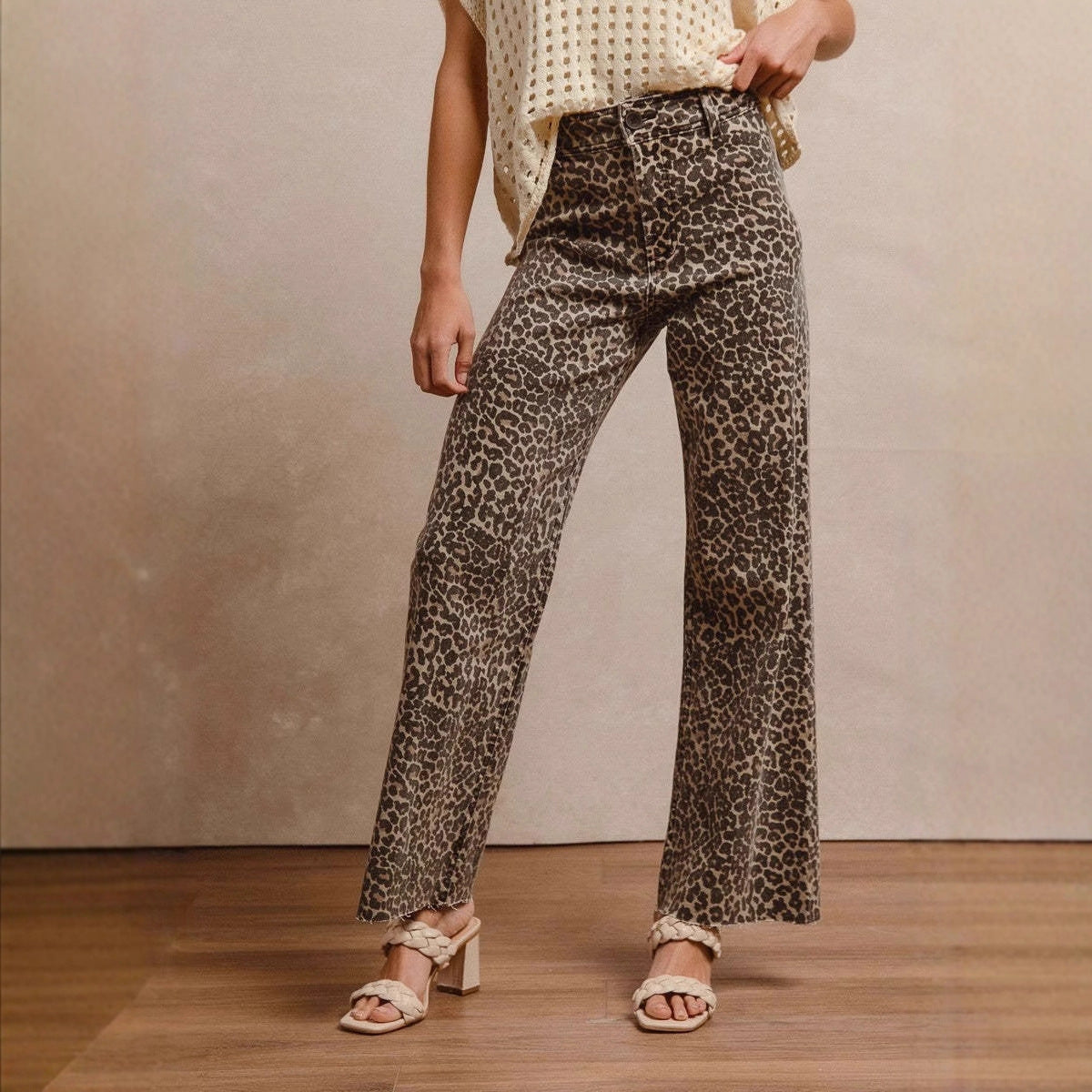 Ladies wide leopard pants Chic and Style