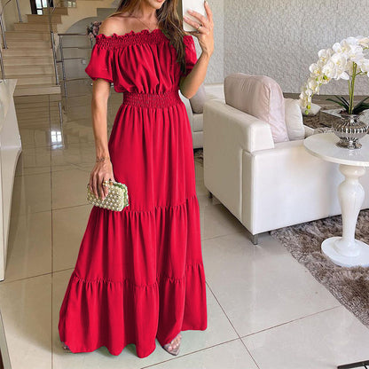 Robe Maxi à volants Off-Shoulder Chic und Stil
