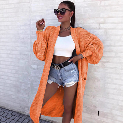 Dames carte tricot décontractée avec décolleté en V profond et poches généreuses Chic und Stil