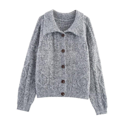Dames cardigan en tissu doux avec de grands boutons Chic und Stil