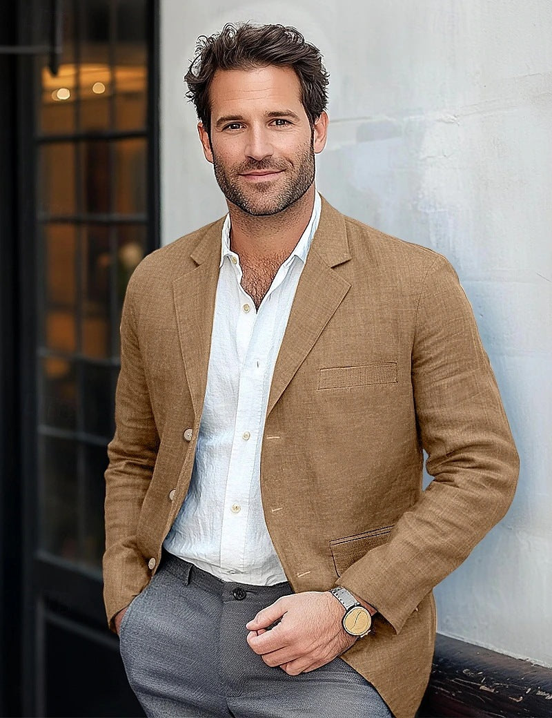 Blazer en lin décontracté pour hommes Chic und Stil