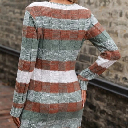 Robe en tricot pour femme au motif à carreaux moderne avec poches appliquées Chic und Stil