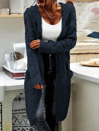 Veste en grosse maille pour dames avec des motifs en relief de haute qualité et des poches pratiques Chic und Stil