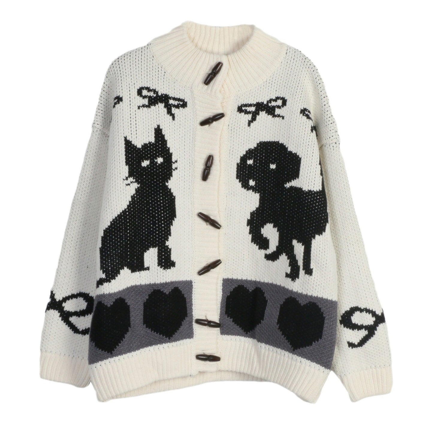 Damen cardigan avec des motifs d'animaux ludiques et des détails de boutons Chic und Stil