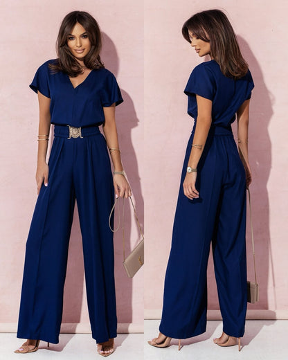 Women's jumpsuit with wide leg and belt Chic und Stil