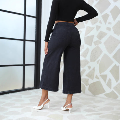 Loose denim pants for women with elastic waistband and drawstring Chic and Style