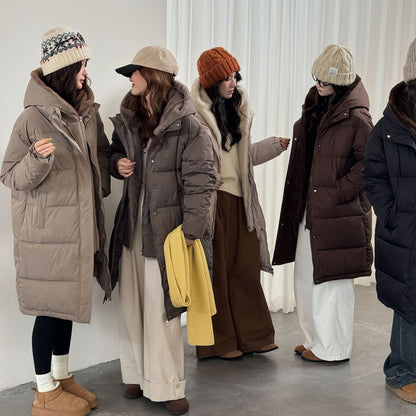 Dames élégant parka d'hiver rembourré avec col en fausse fourrure et poches pratiques Chic und Stil