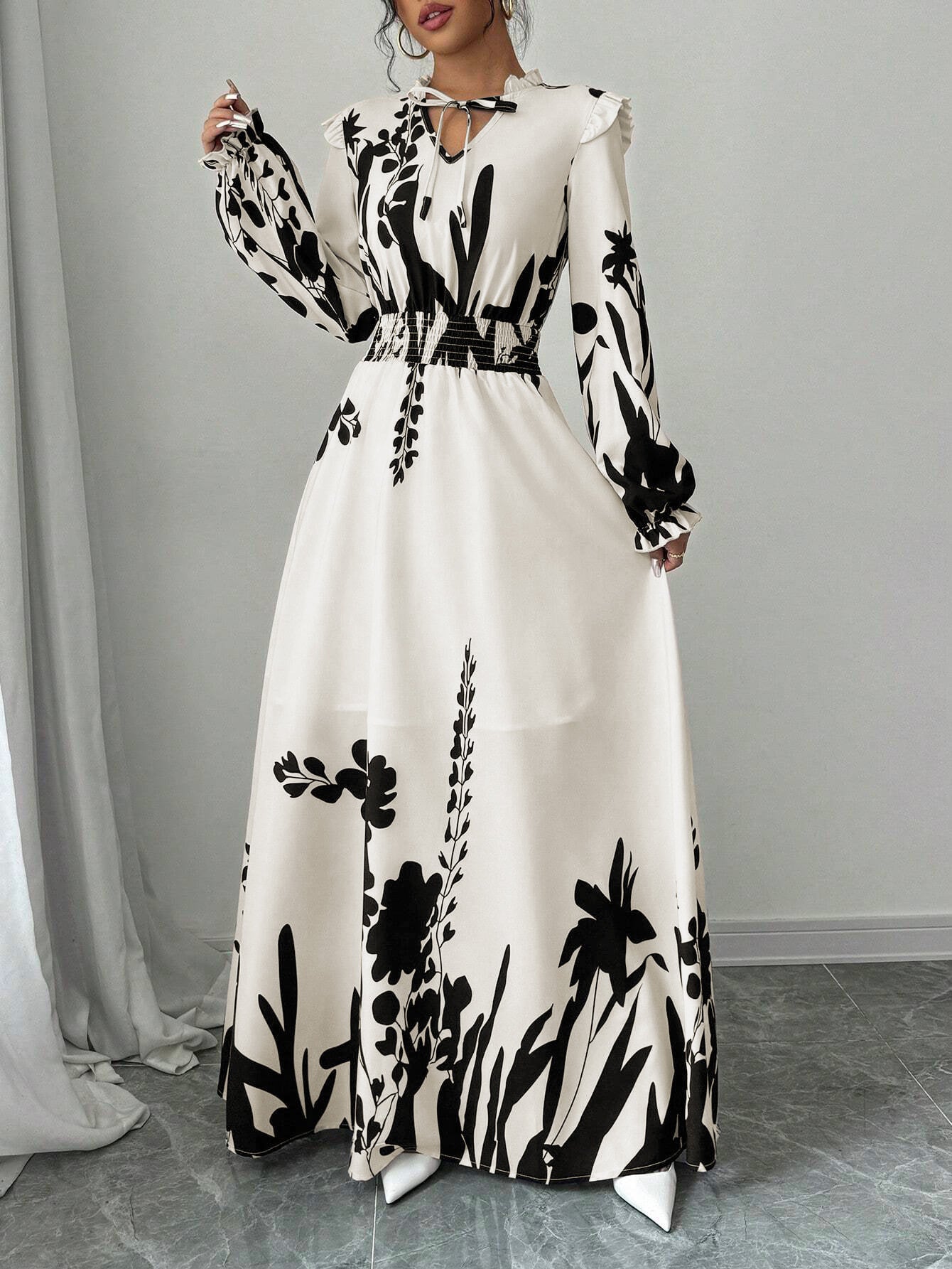 Robe maxi femme avec une coupe flatteuse et des détails floraux Chic und Stil