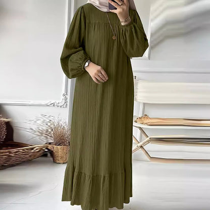 Robe maxi pour dames en mélange de coton léger Chic und Stil