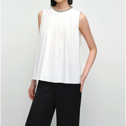 Blouse sans manches plissée pour femmes Chic und Stil