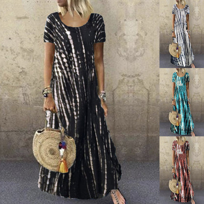 Robe maxi féminine avec motif rayé tendance Chic und Stil