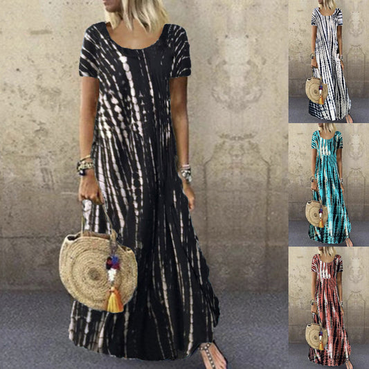 Robe maxi féminine avec motif rayé tendance Chic und Stil