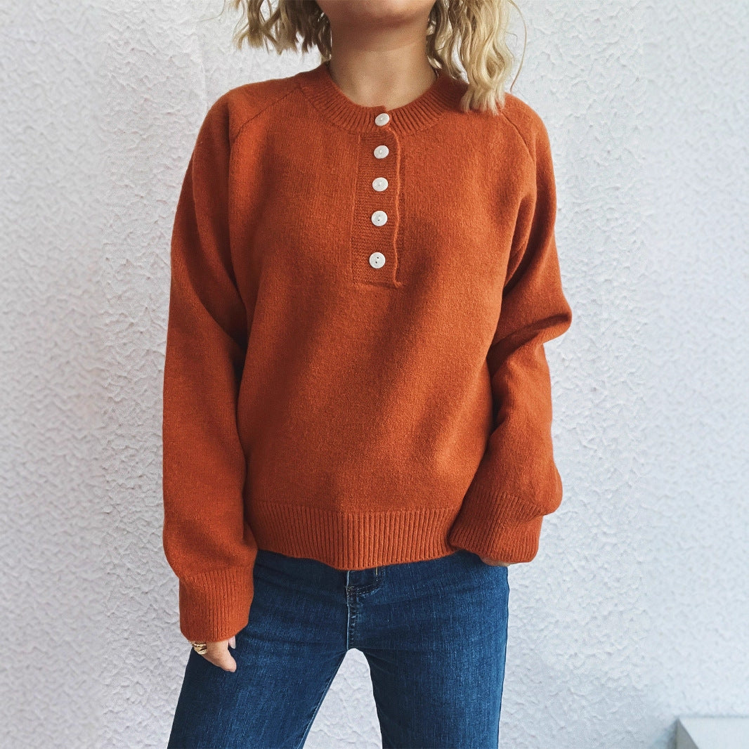 Pull en tricot confortable pour femmes avec détails de boutons Chic und Stil