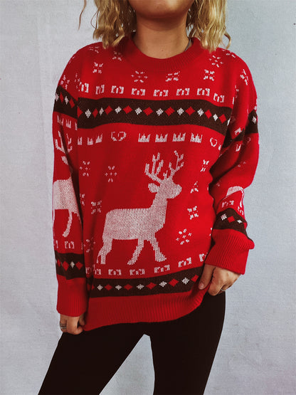 Pulls de Noël pour femmes avec un motif de renne festif et une coupe confortable Chic und Stil