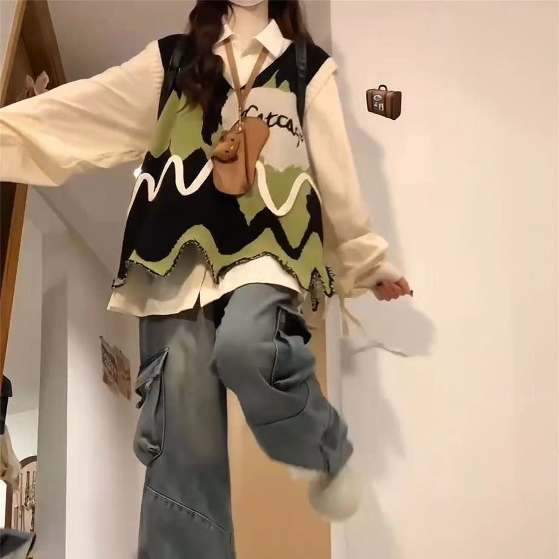 Gilet tricoté oversize stylé pour femmes avec motif Chic & Stil