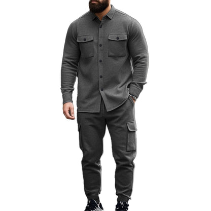 Men's Cargo Shirt and Jogging Pants Set Chic and Style
