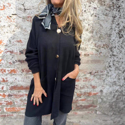 Dames Cardigan à la mode avec poches pratiques et fermeture à boutons Chic und Stil