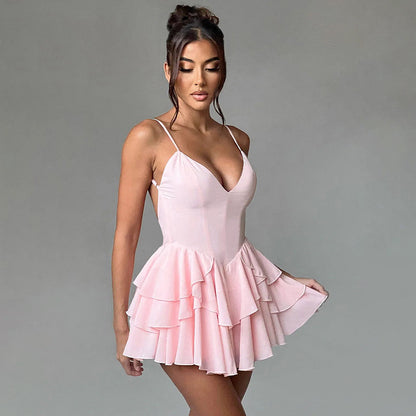 Robe patineuse froncée flirteuse pour femmes Chic und Stil