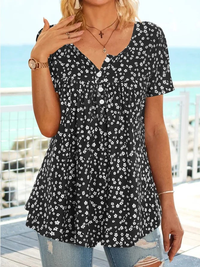 Chemisier pour femmes avec design floral et détails de bouton Chic und Stil