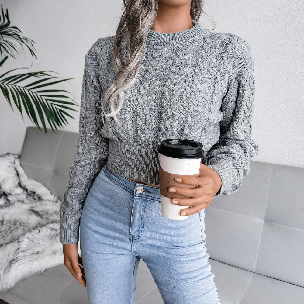Pull en tricot pour femmes avec un motif de torsades moderne et une taille élastique Chic und Stil