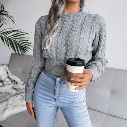 Pull en tricot pour femmes avec un motif de torsades moderne et une taille élastique Chic und Stil