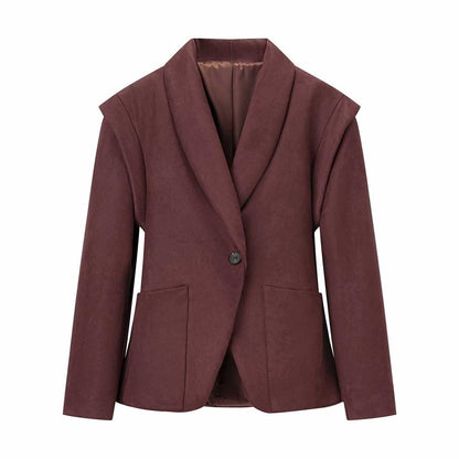 Dames élégante blazer en wildleder avec design structuré Chic und Stil