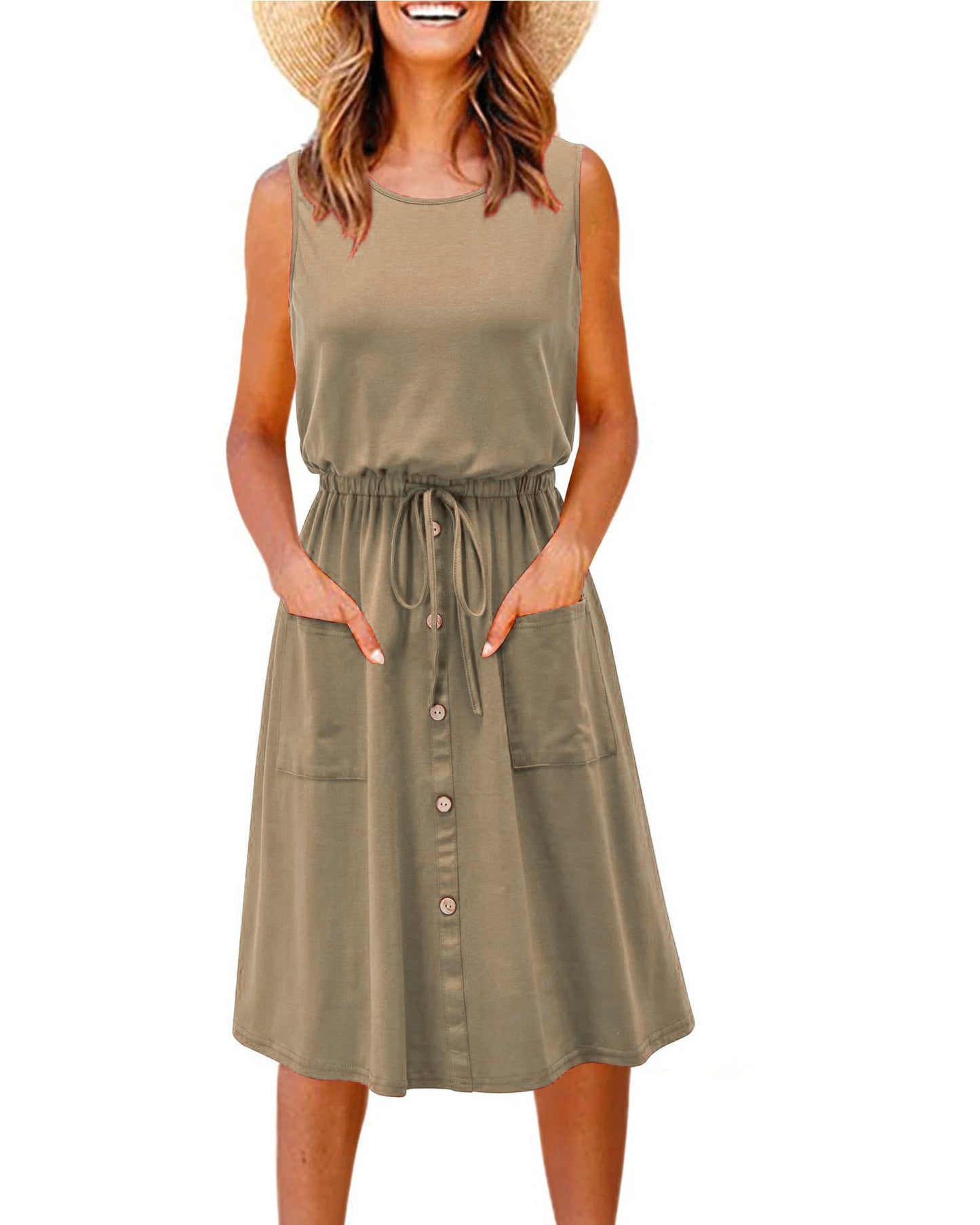 Robe décontractée élégante pour femmes avec détail de bouton et poches pratiques Chic und Stil