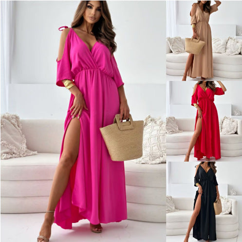 Robe maxi élégante pour dames avec fente latérale Chic und Stil