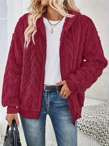 Fleece jacket for women with Chic and Style texture