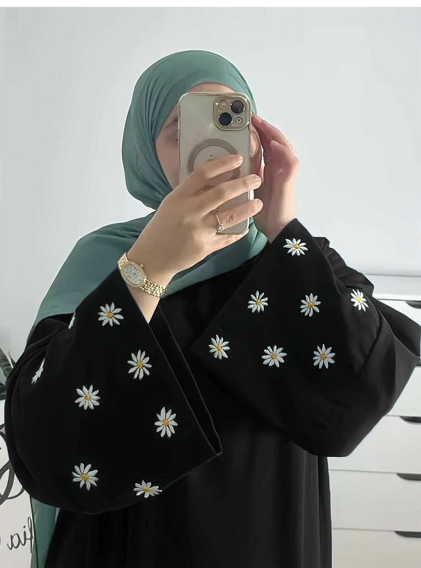 Robe tunique élégante pour femmes avec motif floral brodé Chic und Stil