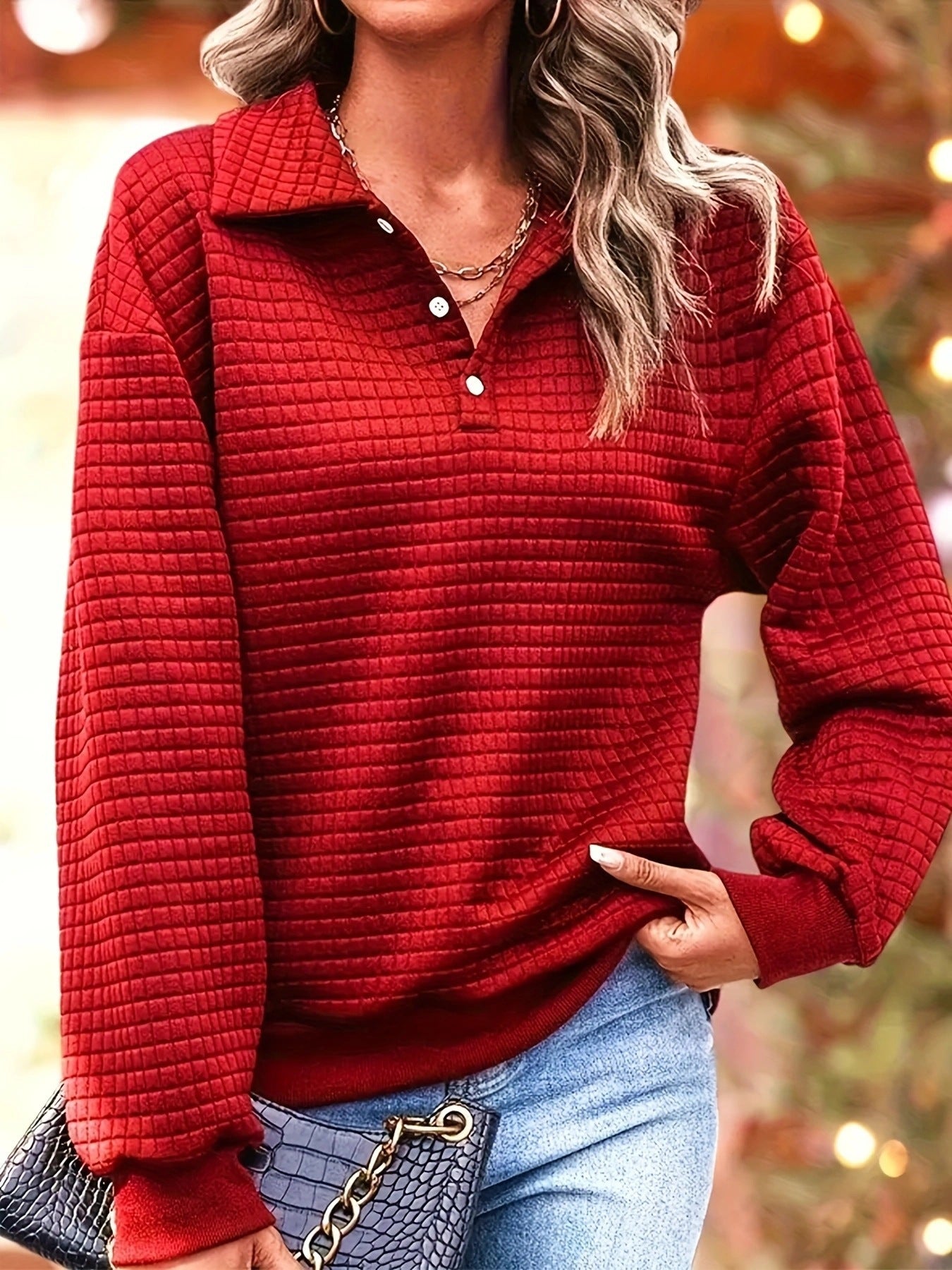 Pull décontracté pour femmes en tissu texturé Chic und Stil