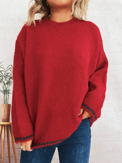 Pull ample décontracté pour femmes avec un design de couleurs bloquées Chic und Stil