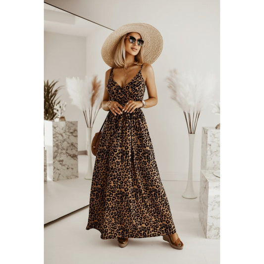 Robe longue à imprimé animal Chic und Stil pour femmes
