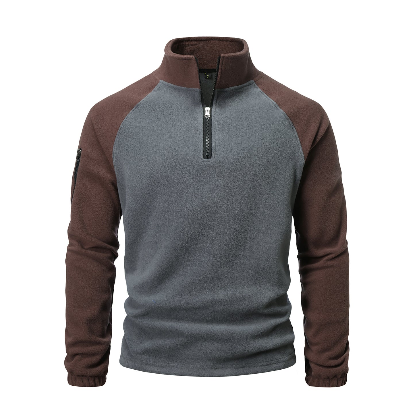 Men's fleece pullover with half-zip and practical pocket design Chic and Style