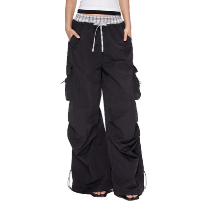 Wide-leg cargo pants for women with adjustable waistband Chic and Style