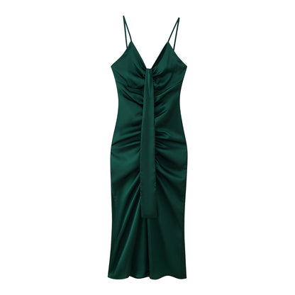 Robe longue ajustée pour femmes avec design élégant enroulé Chic und Stil