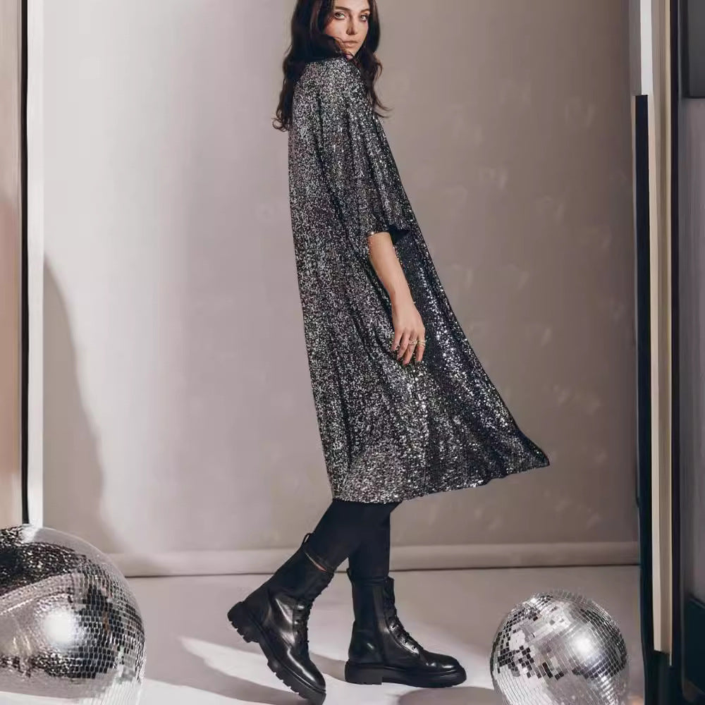 Ladies shimmering kimono with loose fit Chic and Style