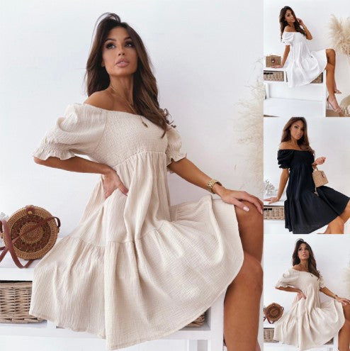 Robe mini off-shoulder avec volants pour femmes Chic und Stil