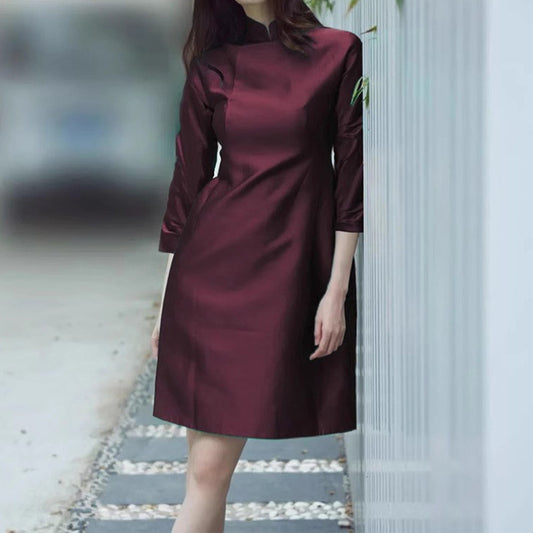 Robe A-Line à col montant sophistiqué pour femmes Chic und Stil