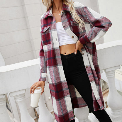 Chemise overshirt à carreaux pour femmes avec coupe décontractée et manches longues Chic und Stil