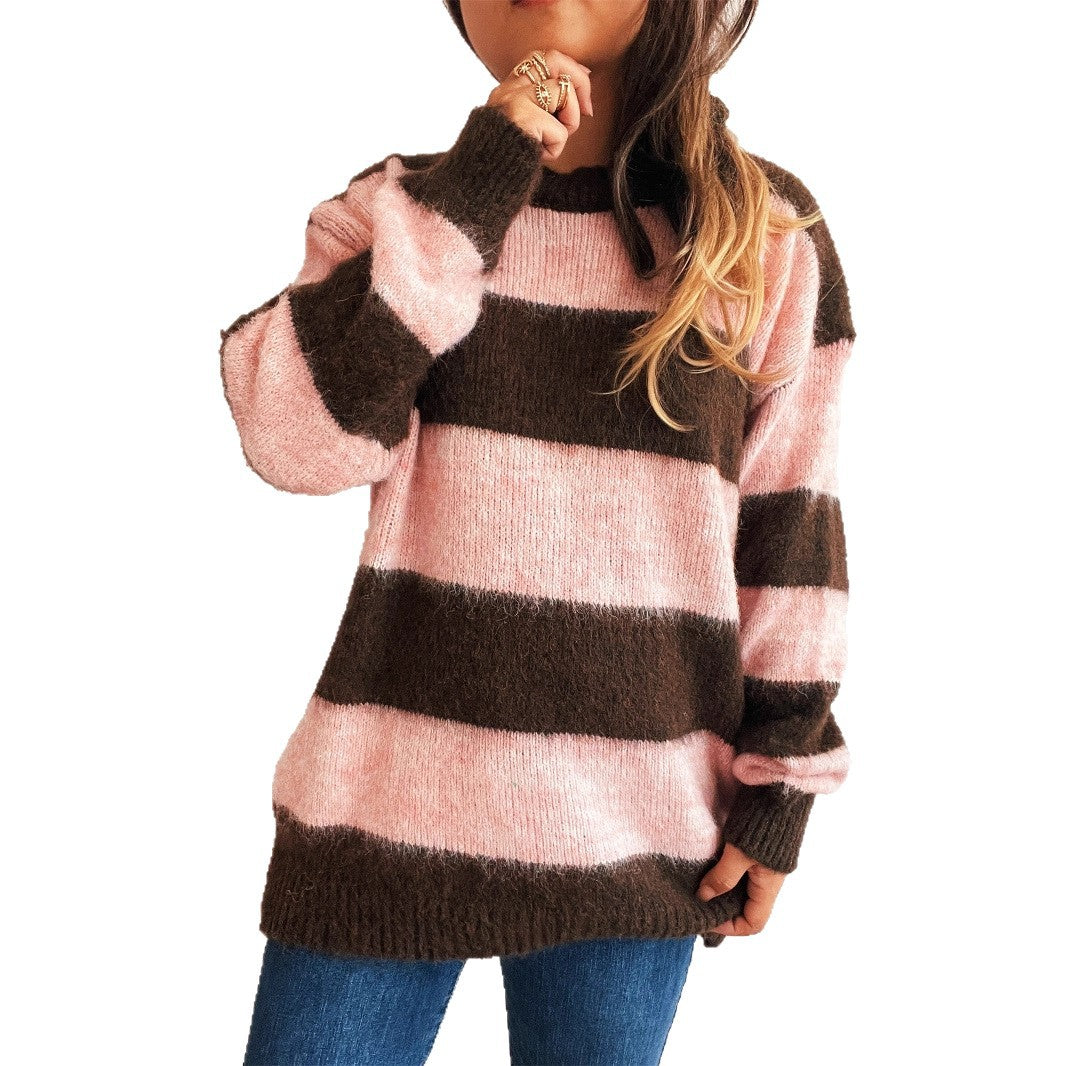 Pull en laine à rayures pour femmes en coupe oversize Chic und Stil