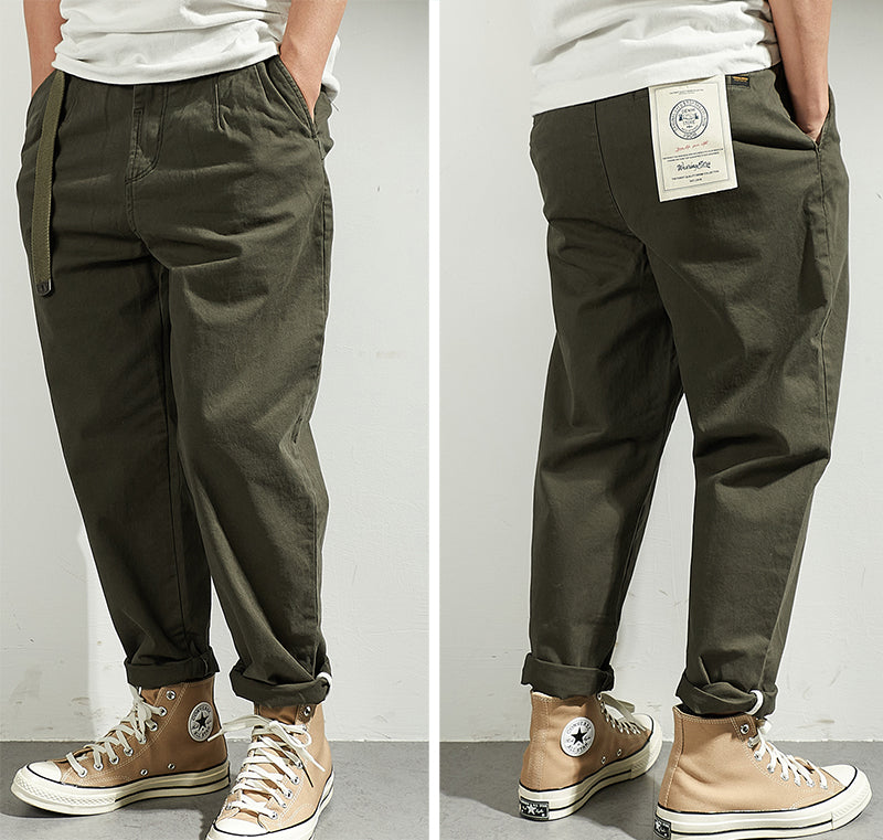 Casual cargo pants for men with adjustable waist and deep side pockets Chic and Style