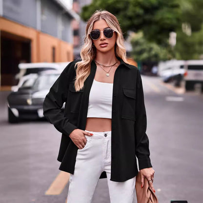 Chemise blouse décontractée pour femmes avec poches poitrine pratiques et coupe décontractée Chic und Stil