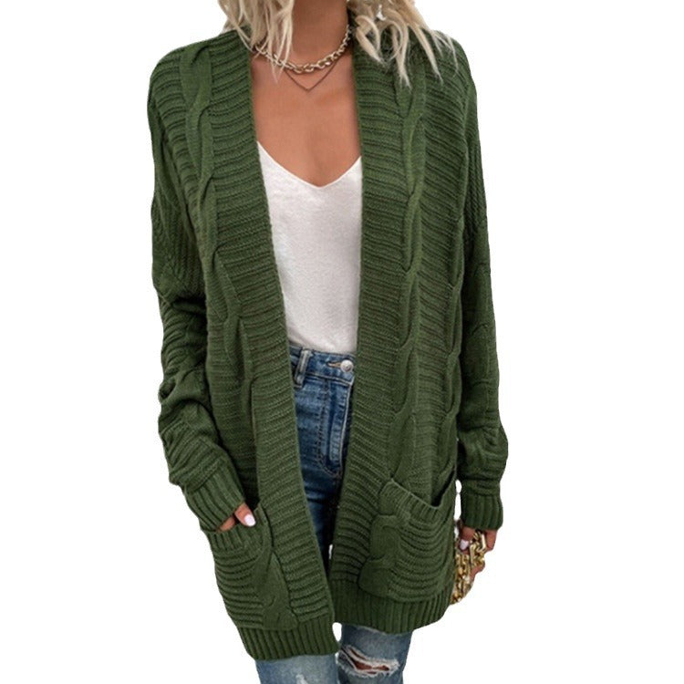 Cardigan en tricot pour femmes avec un design structuré et de grandes poches Chic und Stil