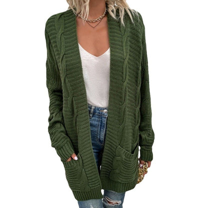 Cardigan en tricot pour femmes avec un design structuré et de grandes poches Chic und Stil